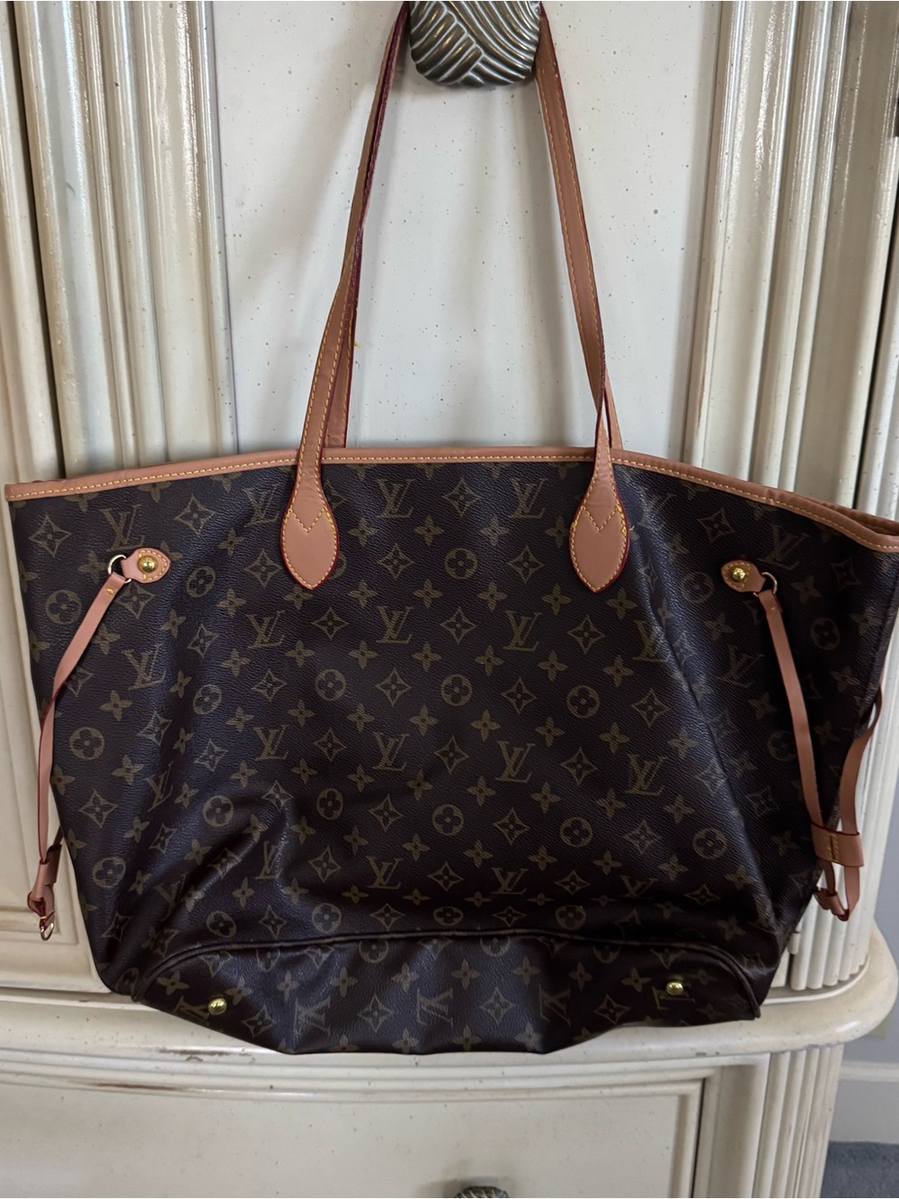 Monogram Canvas Tote in Brown with Natural Trim